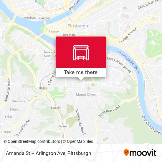 Amanda St + Arlington Ave map