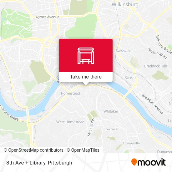 Mapa de 8th Ave + Library
