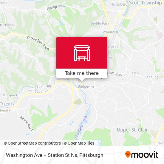 Mapa de Washington Ave + Station St Ns