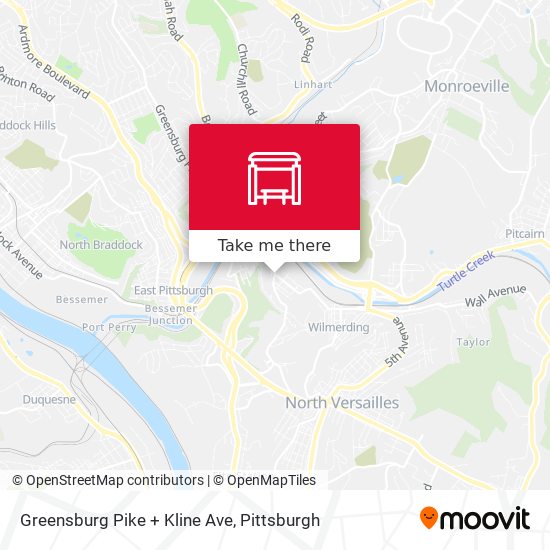 Greensburg Pike + Kline Ave map