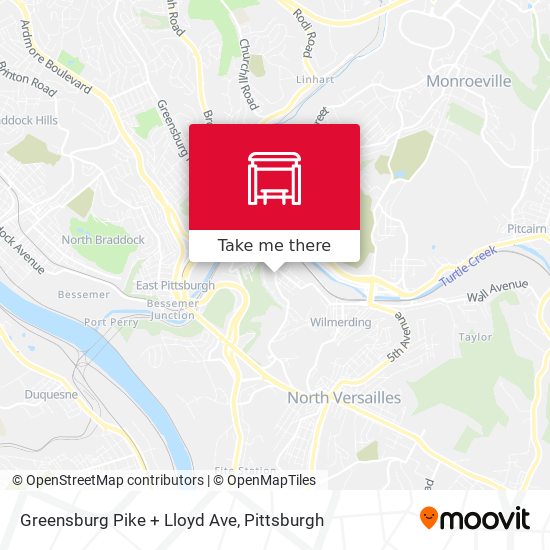 Greensburg Pike + Lloyd Ave map