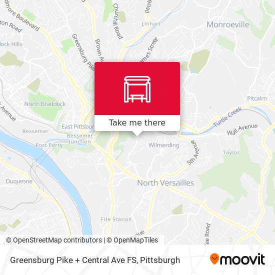 Greensburg Pike + Central Ave FS map