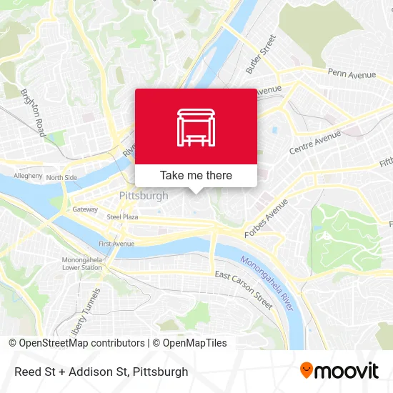 Reed St + Addison St map