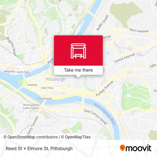 Reed St + Elmore St map