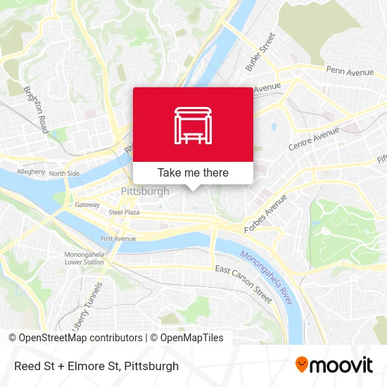 Reed St + Elmore St map