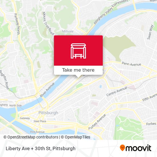 Liberty Ave + 30th St map