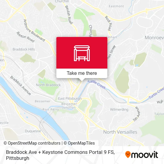Mapa de Braddock Ave + Keystone Commons Portal 9 FS