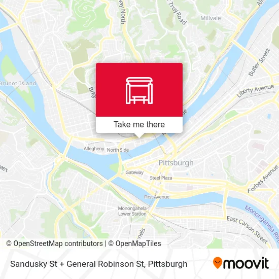 Sandusky St + General Robinson St map