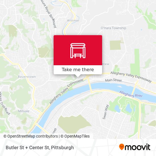 Butler St + Center St map