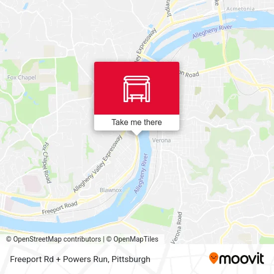 Freeport Rd + Powers Run map