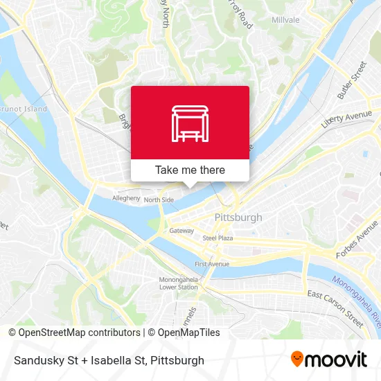 Sandusky St + Isabella St map