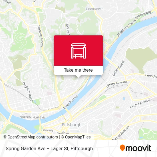 Spring Garden Ave + Lager St map
