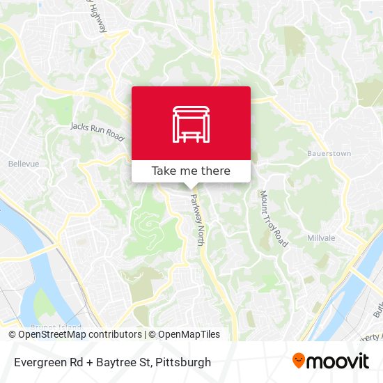 Mapa de Evergreen Rd + Baytree St