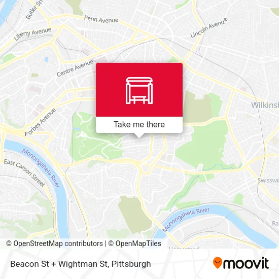 Mapa de Beacon St + Wightman St
