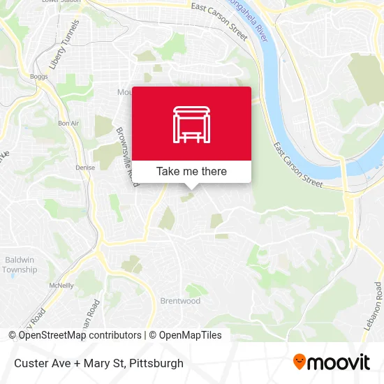 Custer Ave + Mary St map