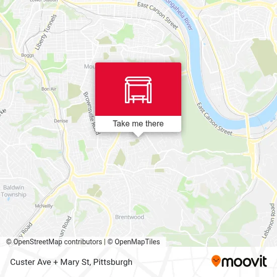 Custer Ave + Mary St map