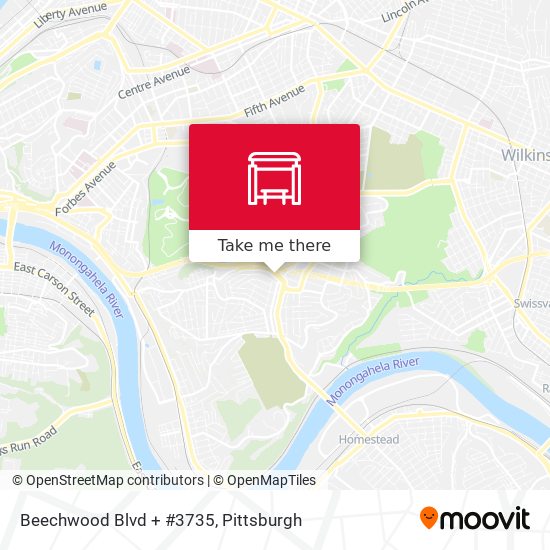 Beechwood Blvd + #3735 map