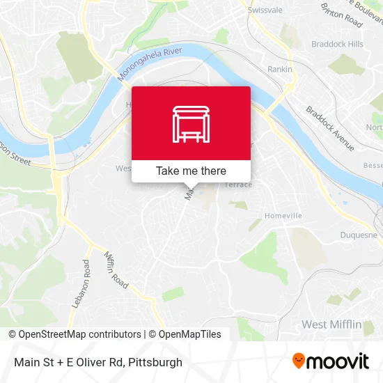 Main St + E Oliver Rd map