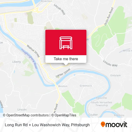 Long Run Rd + Lou Washowich Way map