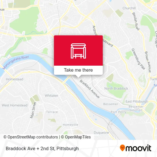 Mapa de Braddock Ave + 2nd St