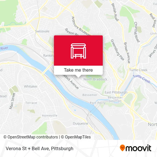 Verona St + Bell Ave map
