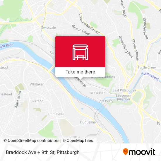 Braddock Ave + 9th St map