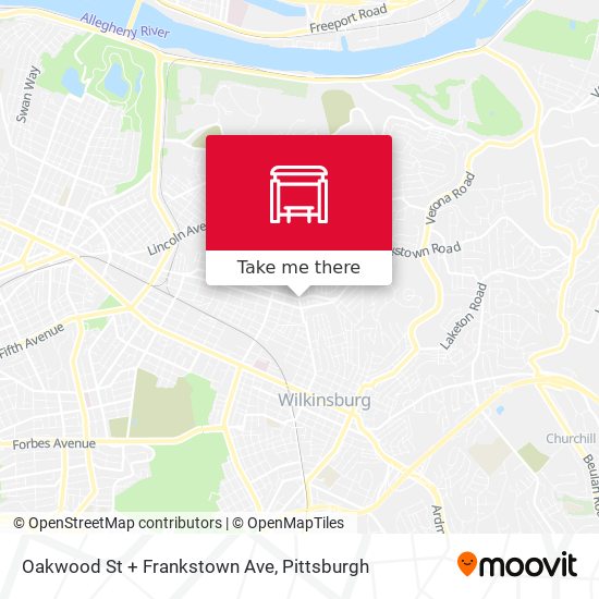 Mapa de Oakwood St + Frankstown Ave