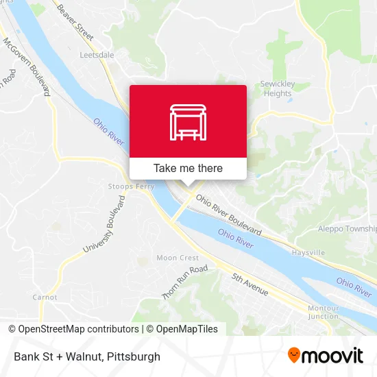 Mapa de Bank St + Walnut