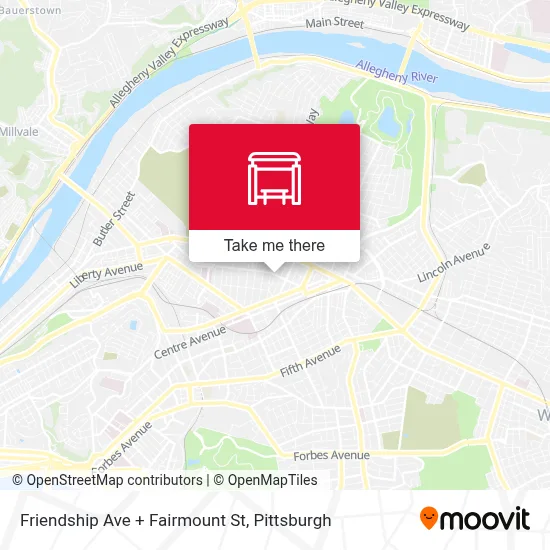 Friendship Ave + Fairmount St map