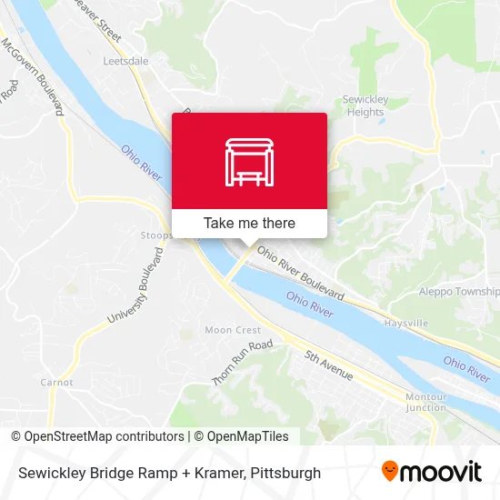 Sewickley Bridge Ramp + Kramer map
