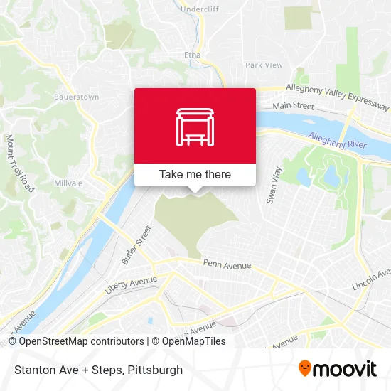 Stanton Ave + Steps map