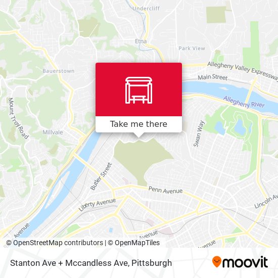 Mapa de Stanton Ave + Mccandless Ave