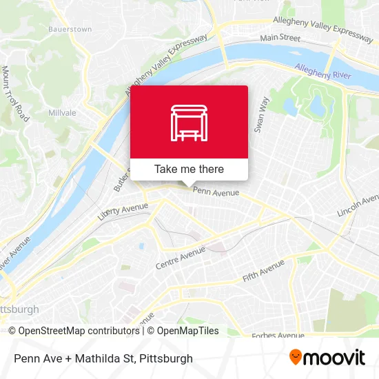 Penn Ave + Mathilda St map