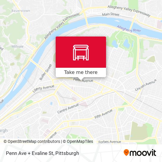 Penn Ave + Evaline St map
