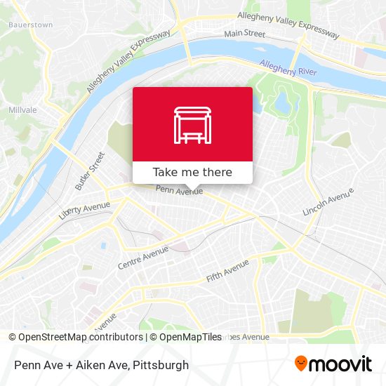 Mapa de Penn Ave + Aiken Ave