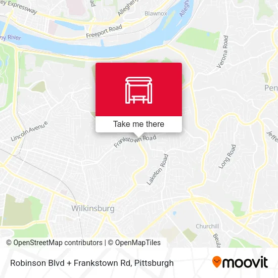 Mapa de Robinson Blvd + Frankstown Rd