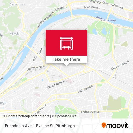 Mapa de Friendship Ave + Evaline St