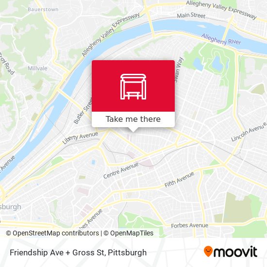 Friendship Ave + Gross St map