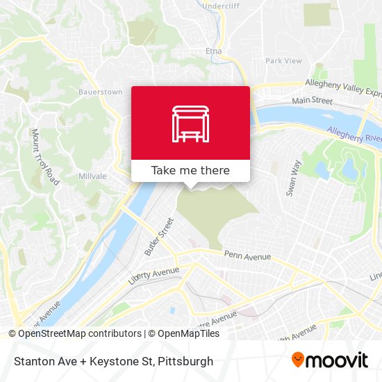 Stanton Ave + Keystone St map