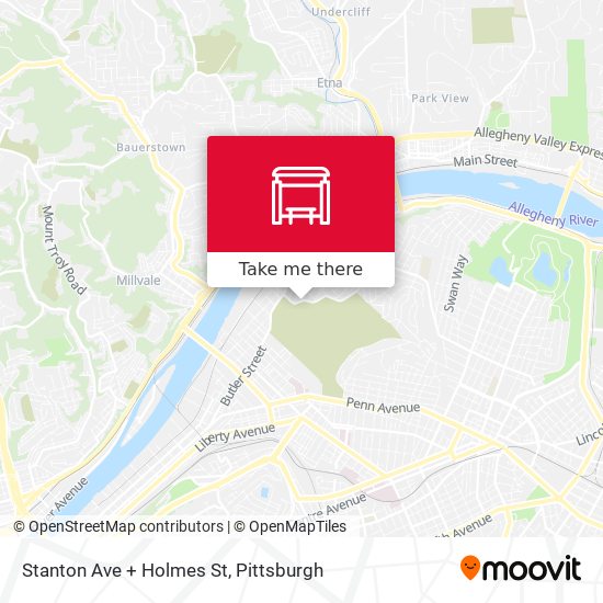 Stanton Ave + Holmes St map