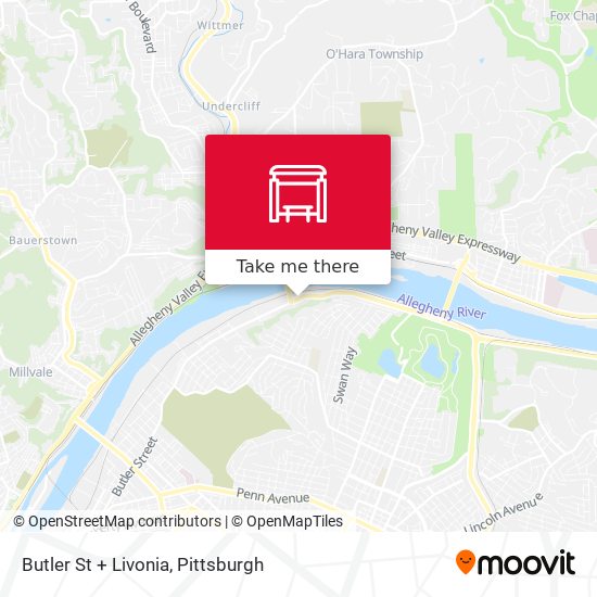 Butler St + Livonia map