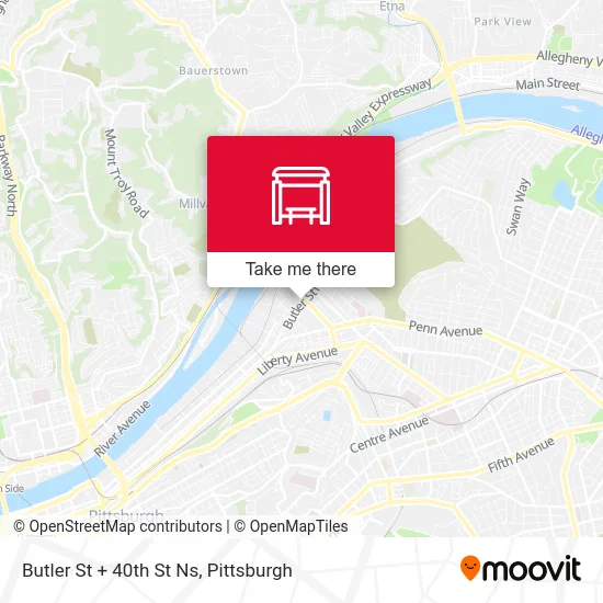 Butler St + 40th St Ns map
