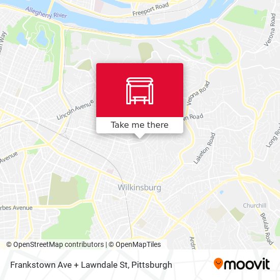 Frankstown Ave + Lawndale St map