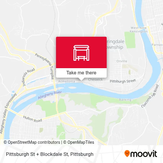 Pittsburgh St + Blockdale St map