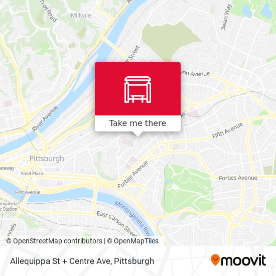 Allequippa St + Centre Ave map