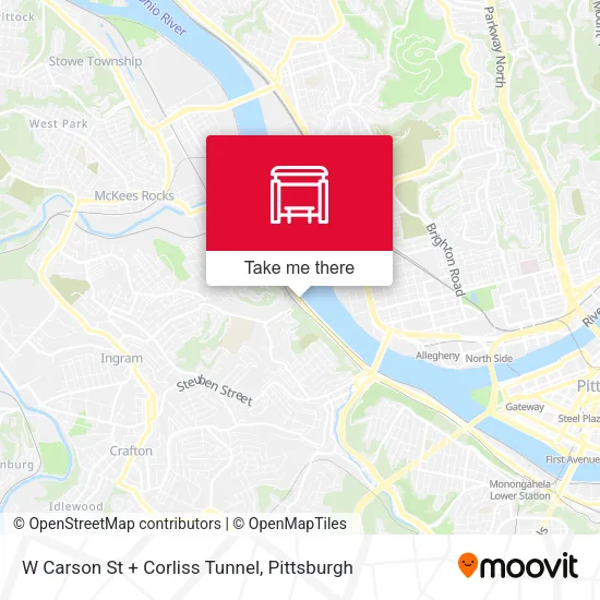 Mapa de W Carson St + Corliss Tunnel