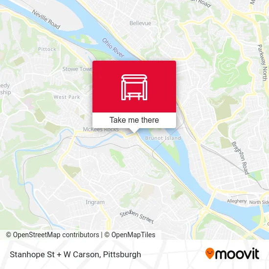 Stanhope St + W Carson map