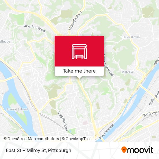 East St + Milroy St map