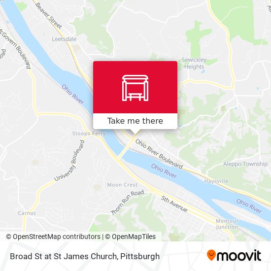Broad St at St James Church map