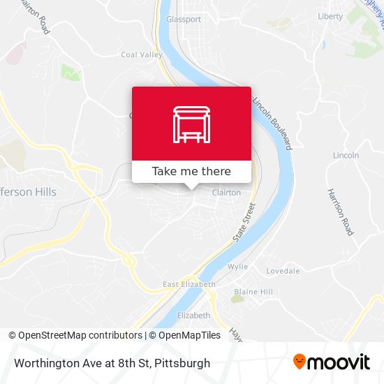 Worthington Ave at 8th St map